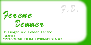 ferenc demmer business card